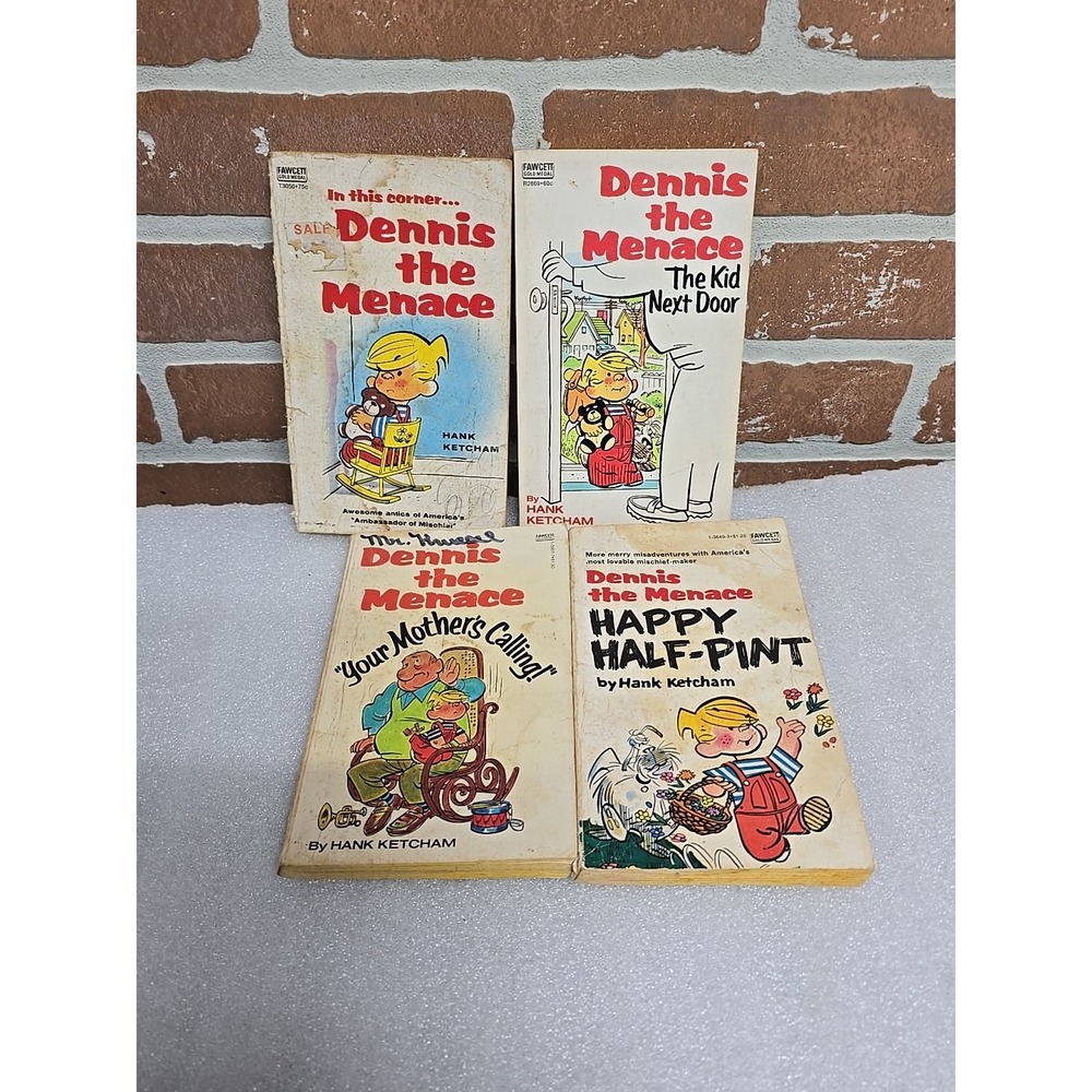 Four Dennis the Menace Comics Hank Ketcham Softcover Paperback Book‎ Lot Of 4
